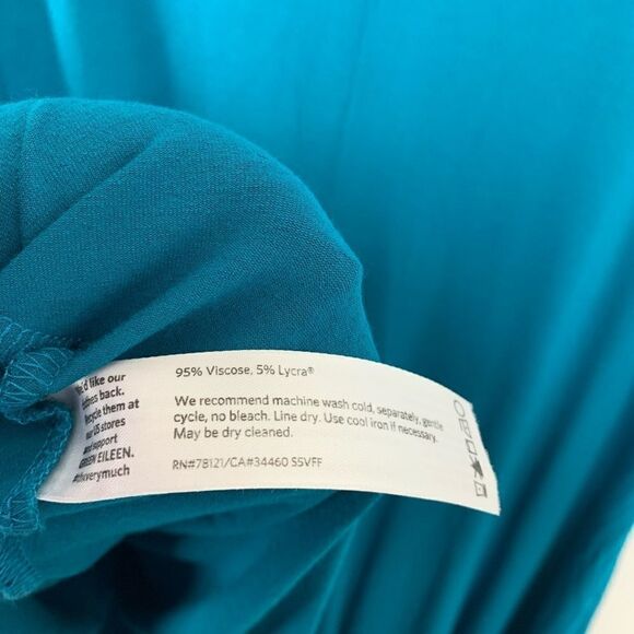 Eileen Fisher Teal Knit Swing Tunic S - Picture 6 of 6